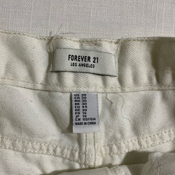 High waisted distressed white denim shorts - Picture 2 of 2